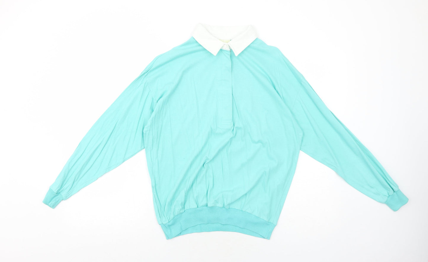 Capsule Womens Blue Cotton Basic T-Shirt Size 14 Collared