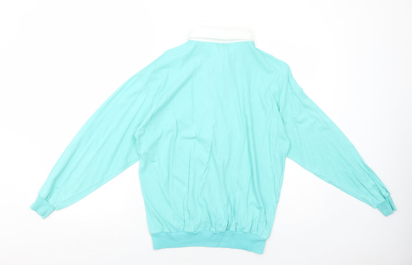 Capsule Womens Blue Cotton Basic T-Shirt Size 14 Collared