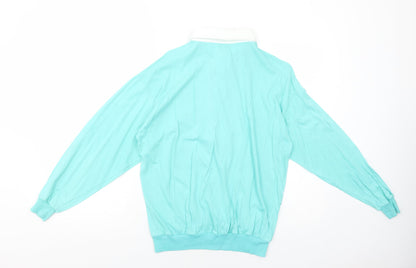 Capsule Womens Blue Cotton Basic T-Shirt Size 14 Collared