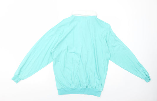 Capsule Womens Blue Cotton Basic T-Shirt Size 14 Collared