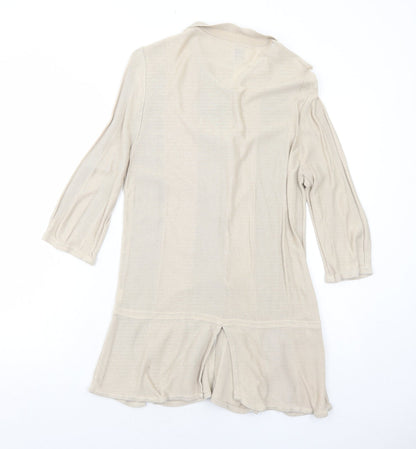Wall Womens Beige Collared Cotton Cardigan Jumper Size M