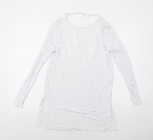 Womens UK Size 6 Missguided White Basic T-Shirt