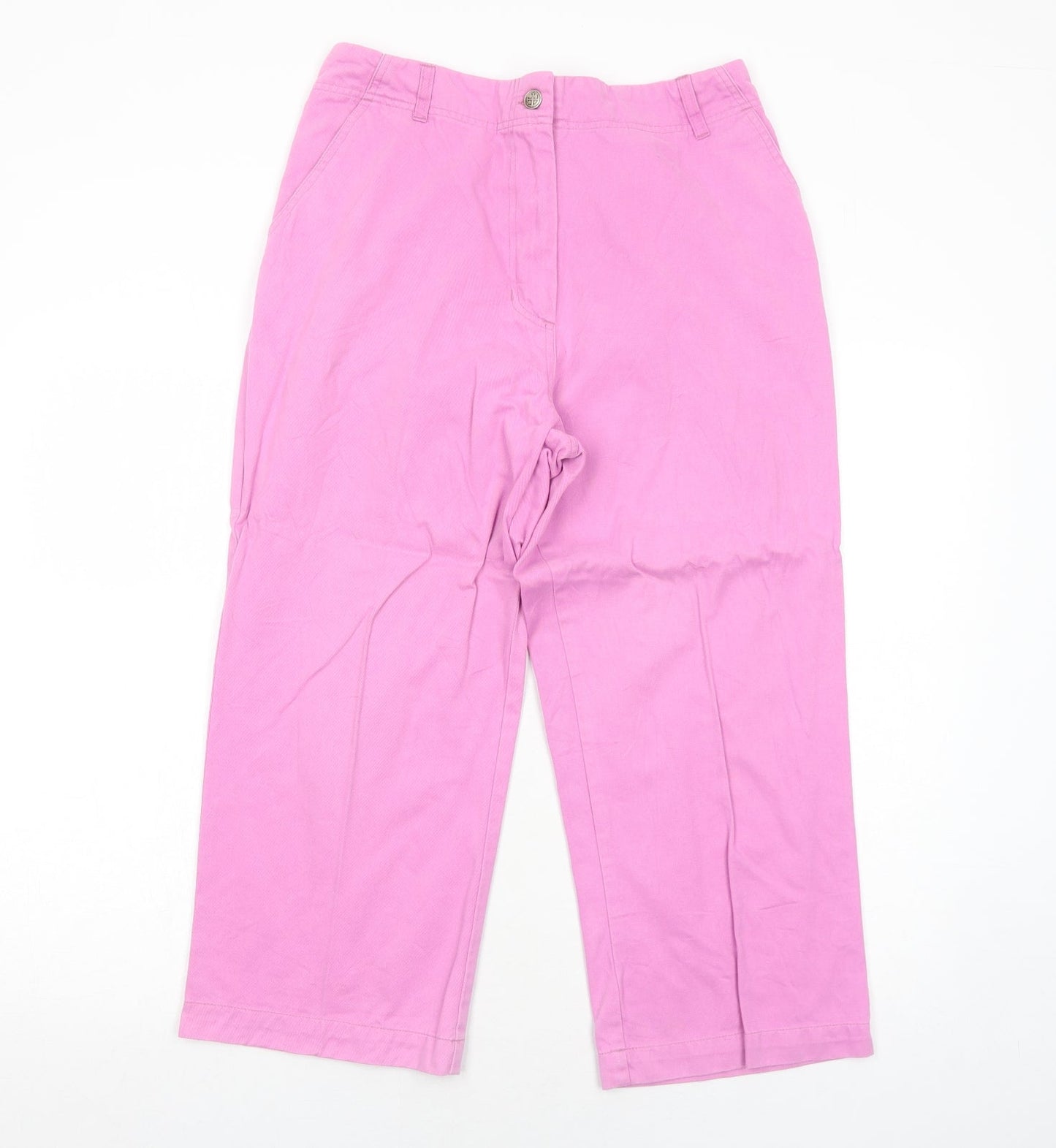 Chatham Womens Pink Cotton Trousers Size 14 Regular Zip