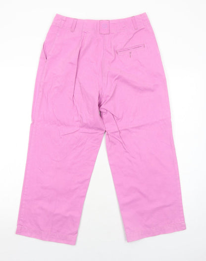 Chatham Womens Pink Cotton Trousers Size 14 Regular Zip