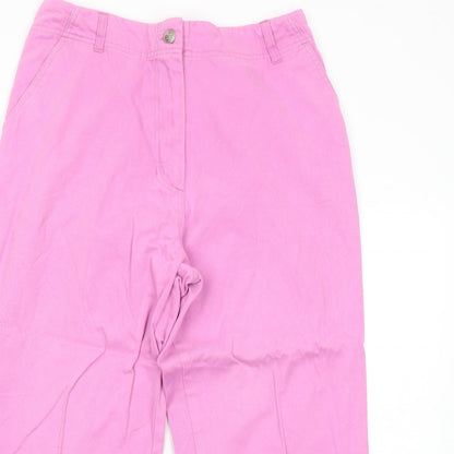 Chatham Womens Pink Cotton Trousers Size 14 Regular Zip