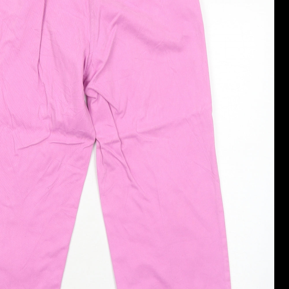 Chatham Womens Pink Cotton Trousers Size 14 Regular Zip
