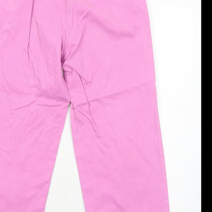 Chatham Womens Pink Cotton Trousers Size 14 Regular Zip
