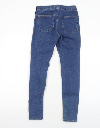 Topshop Womens Blue Cotton Skinny Jeans Size 6 L30 in Regular