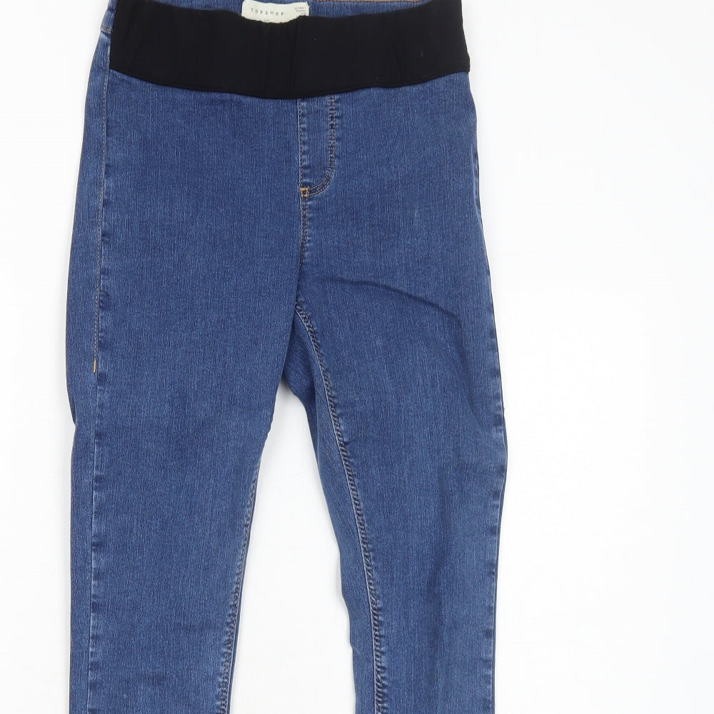 Topshop Womens Blue Cotton Skinny Jeans Size 6 L30 in Regular