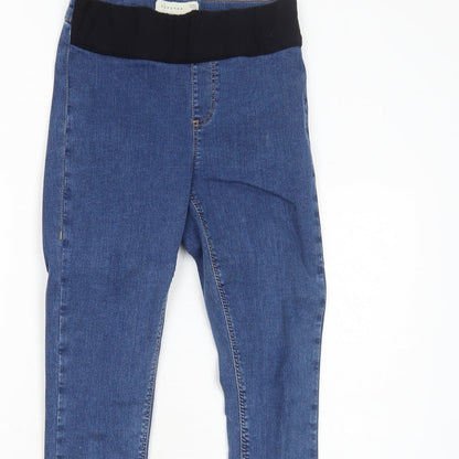 Topshop Womens Blue Cotton Skinny Jeans Size 6 L30 in Regular