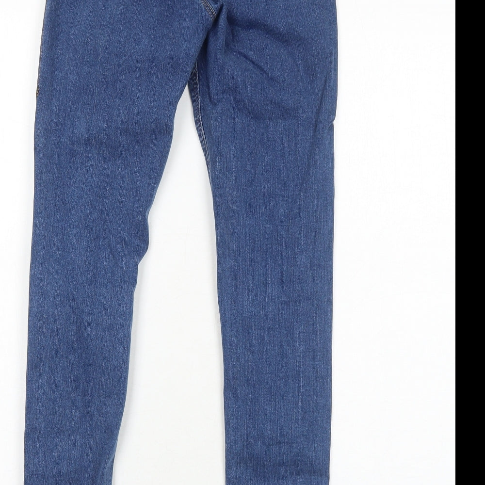 Topshop Womens Blue Cotton Skinny Jeans Size 6 L30 in Regular