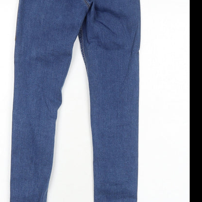 Topshop Womens Blue Cotton Skinny Jeans Size 6 L30 in Regular