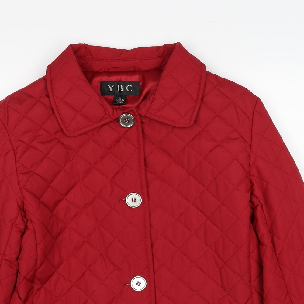 Womens UK Size S YBC Red Quilted Coat