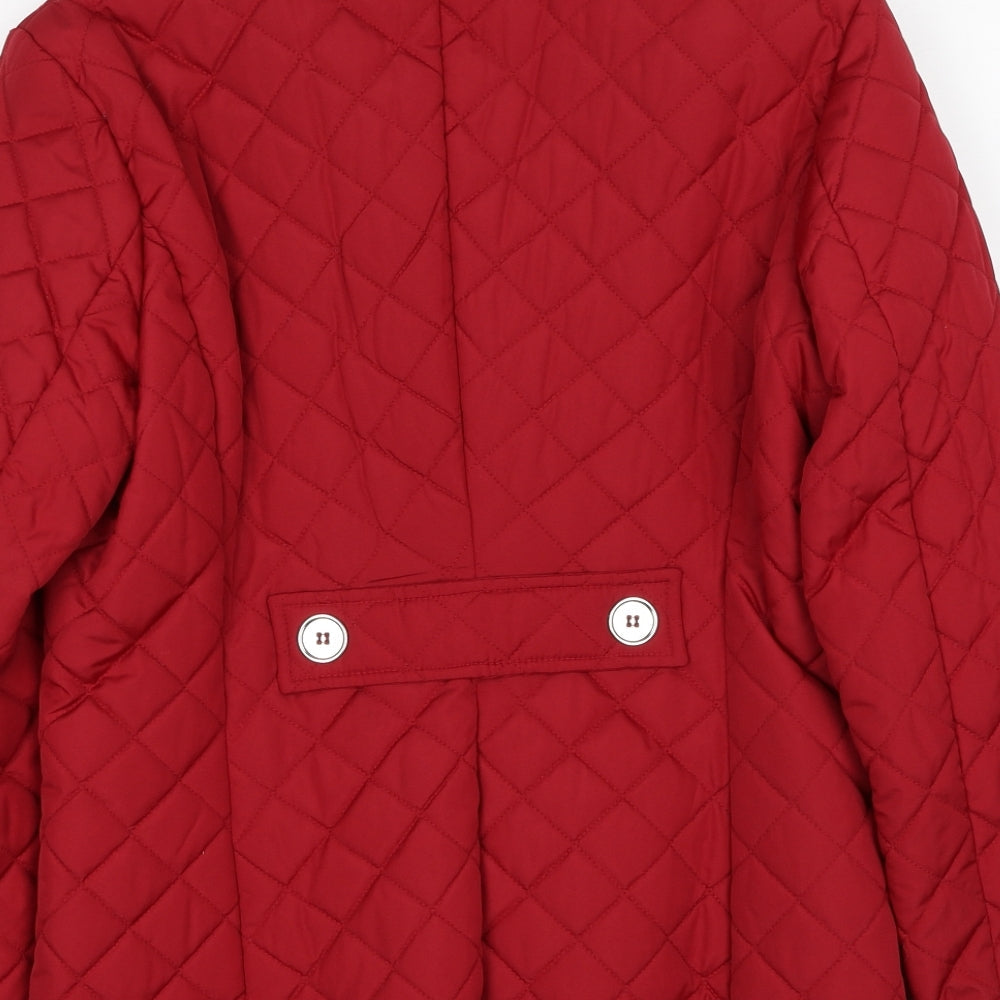 Womens UK Size S YBC Red Quilted Coat