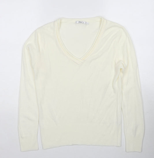 Womens UK Size L M&Co Ivory Pullover Jumper