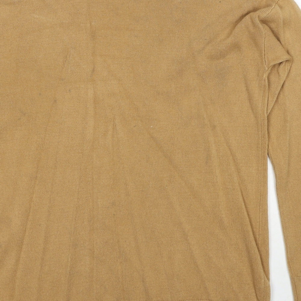 FOREVER 21 Womens Beige V-Neck Acrylic Pullover Jumper Size S Pullover