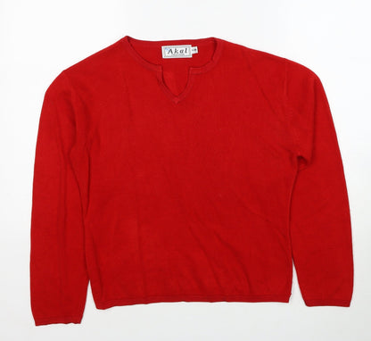 Womens UK Size S Akal Collection Red Pullover Jumper