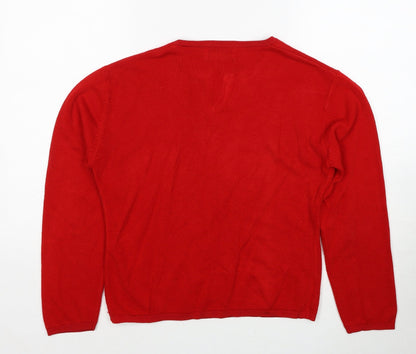 Womens UK Size S Akal Collection Red Pullover Jumper