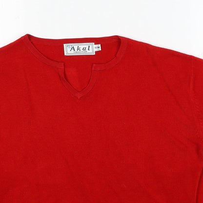 Womens UK Size S Akal Collection Red Pullover Jumper