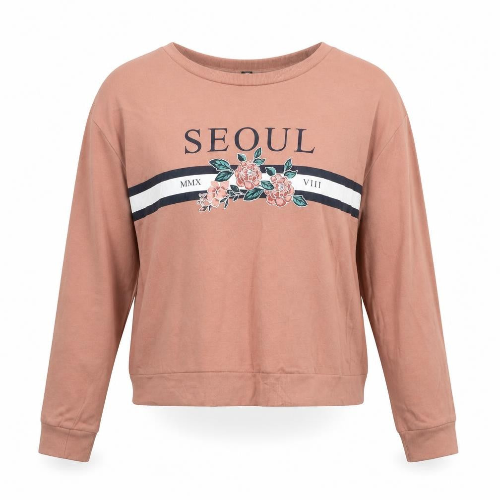Womens UK Size XS Divided by H&M Beige Pullover Sweatshirt