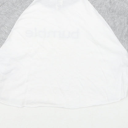 American Apparel Womens White Colourblock Cotton Cropped T-Shirt Size XS Round Neck - Bumble Size XS-S