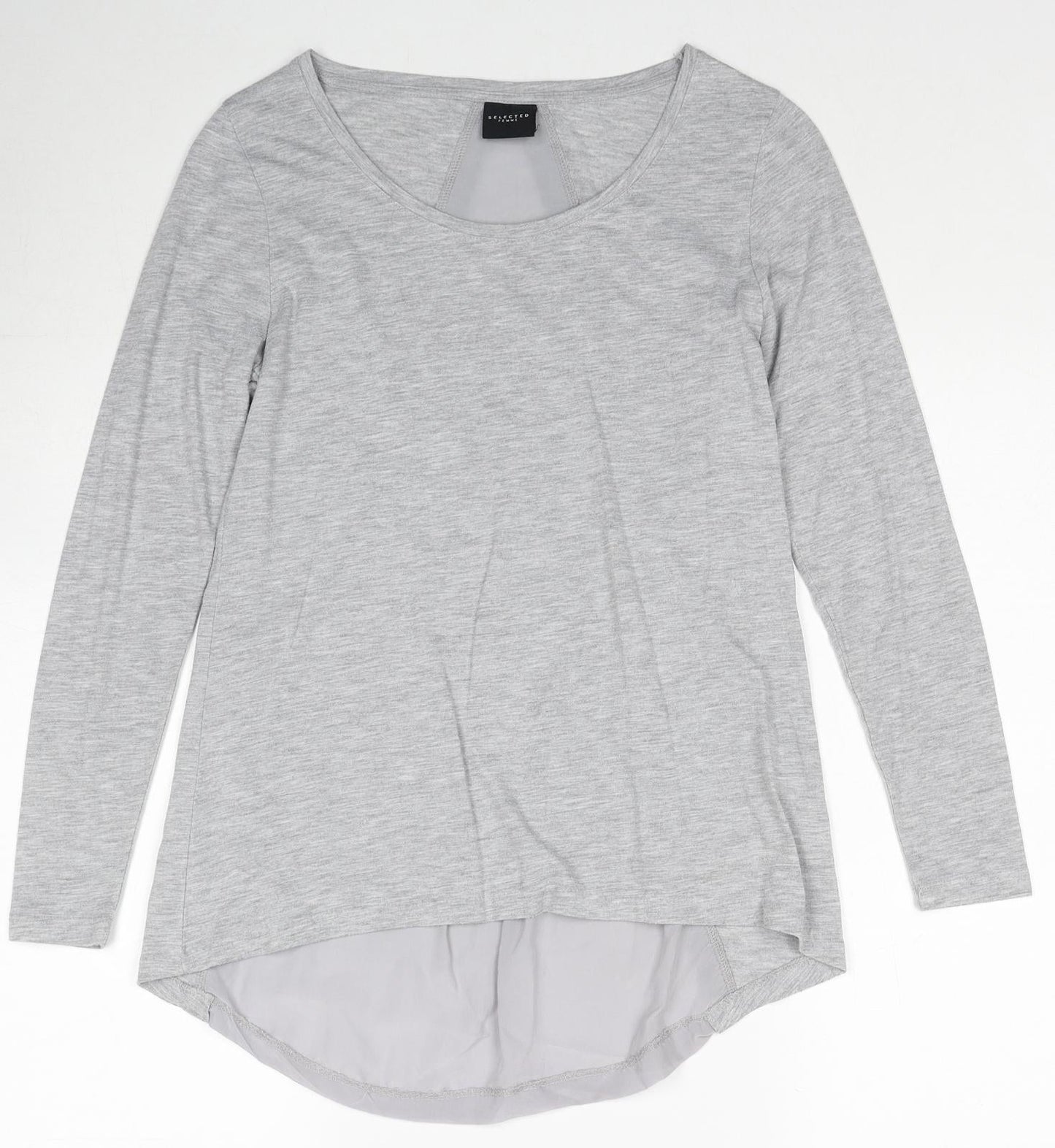 Womens UK Size 6 Selected Grey Basic Blouse