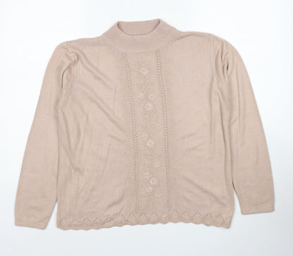 Womens UK Size M Fay Louise Beige Pullover Jumper