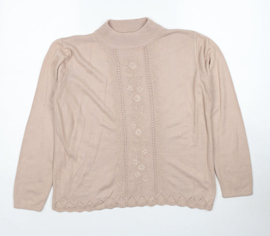 Womens UK Size M Fay Louise Beige Pullover Jumper