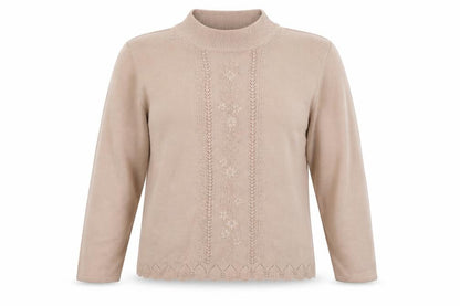 Womens UK Size M Fay Louise Beige Pullover Jumper
