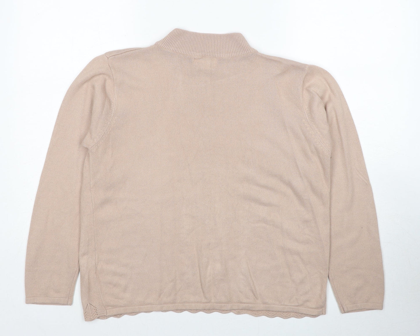 Womens UK Size M Fay Louise Beige Pullover Jumper
