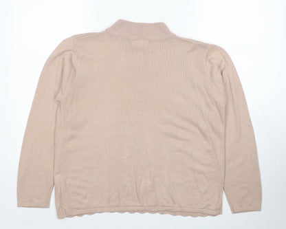 Womens UK Size M Fay Louise Beige Pullover Jumper