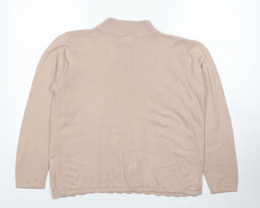 Womens UK Size M Fay Louise Beige Pullover Jumper