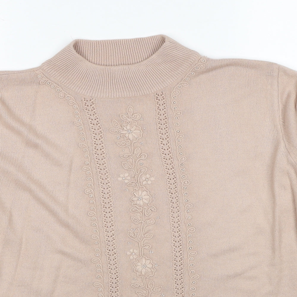 Womens UK Size M Fay Louise Beige Pullover Jumper