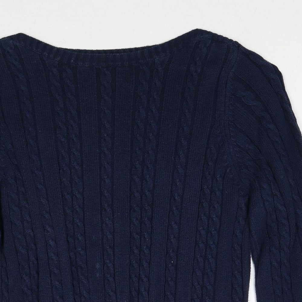 Womens UK Size L Joie de Vivre Blue Pullover Jumper