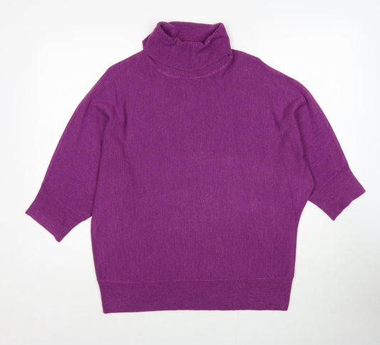 BHS Womens Purple Roll Neck Acrylic Pullover Jumper Size 10