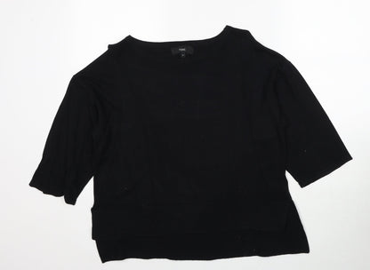 NEXT Womens Black Round Neck Cotton Pullover Jumper Size 12