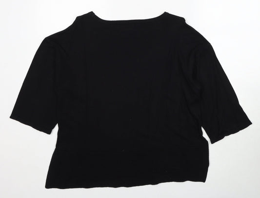 NEXT Womens Black Round Neck Cotton Pullover Jumper Size 12