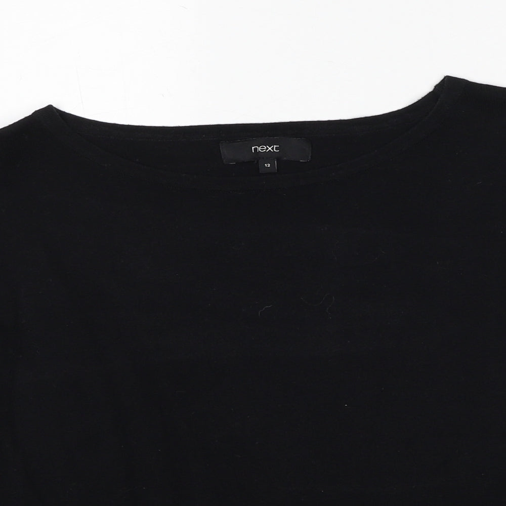 NEXT Womens Black Round Neck Cotton Pullover Jumper Size 12