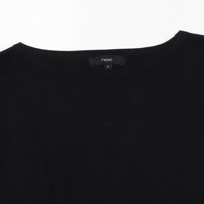 NEXT Womens Black Round Neck Cotton Pullover Jumper Size 12