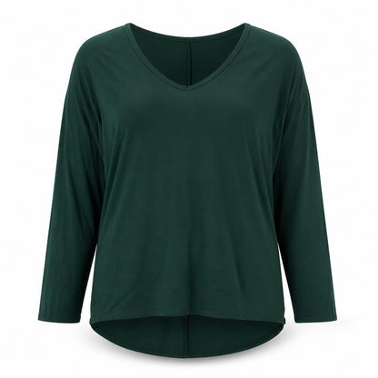 Boohoo Womens Green Viscose Basic Blouse Size S V-Neck