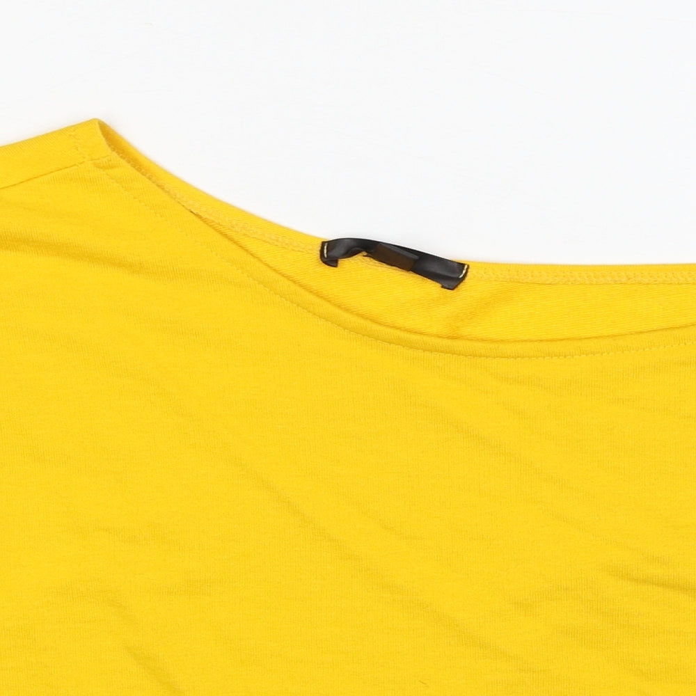 Missguided Womens Yellow Cotton Pullover Sweatshirt Size 8 Pullover