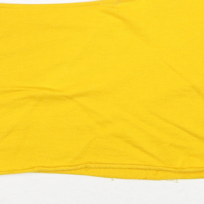 Missguided Womens Yellow Cotton Pullover Sweatshirt Size 8 Pullover