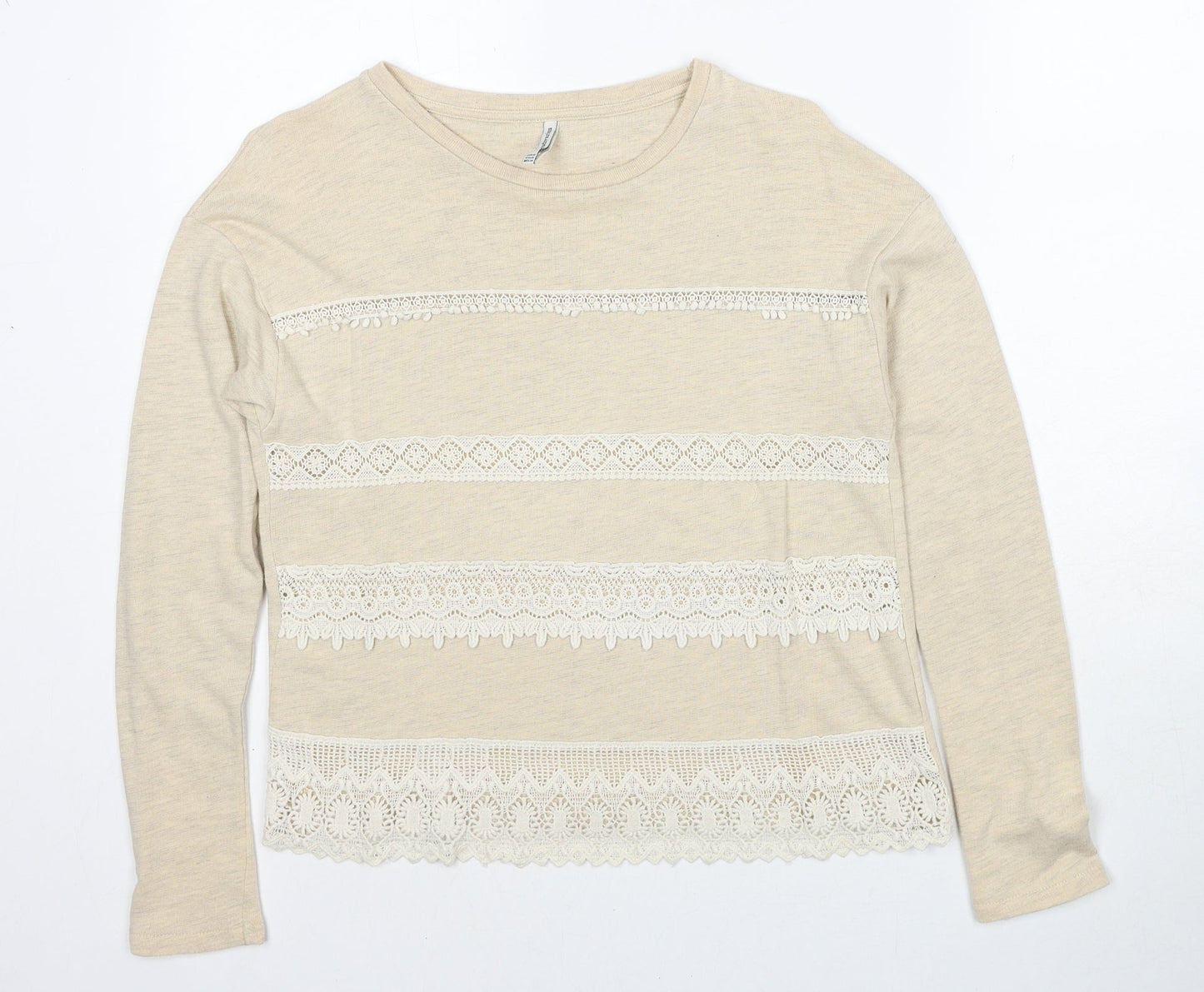 Womens UK Size XS Stradivarius Beige Pullover Jumper
