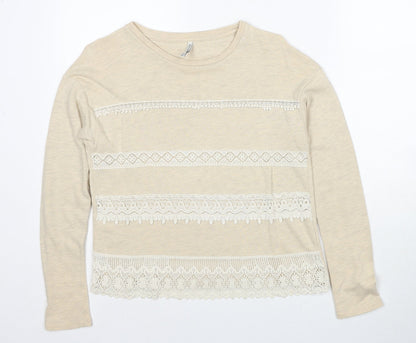 Womens UK Size XS Stradivarius Beige Pullover Jumper