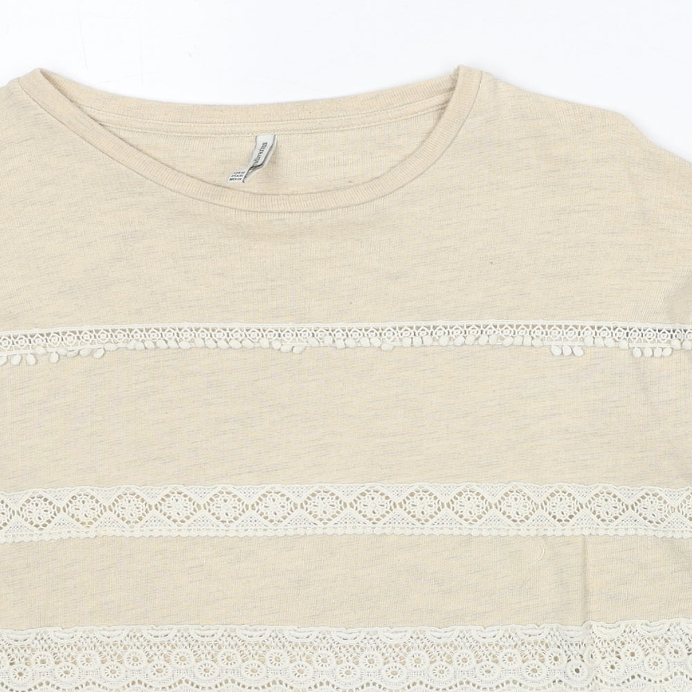 Womens UK Size XS Stradivarius Beige Pullover Jumper
