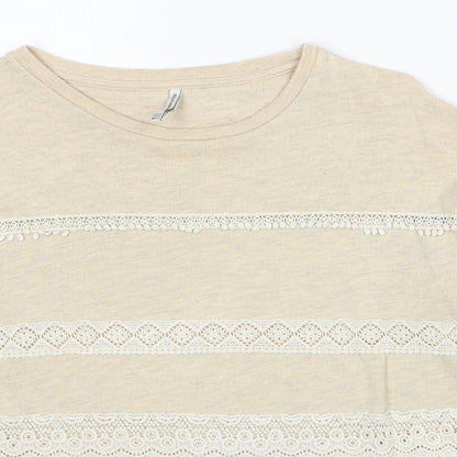 Womens UK Size XS Stradivarius Beige Pullover Jumper