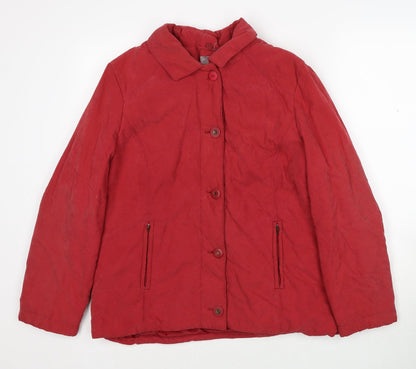 E-vie Womens Red Jacket Size 14 Button
