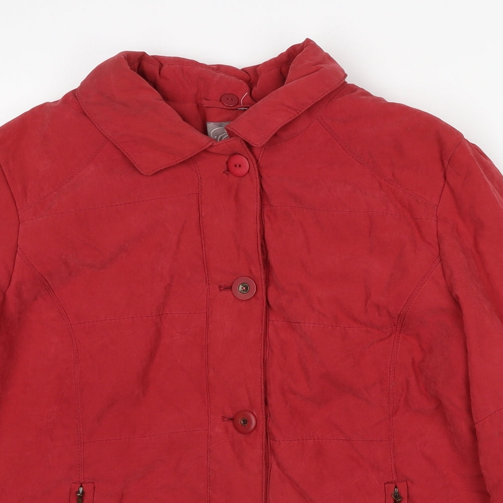 E-vie Womens Red Jacket Size 14 Button