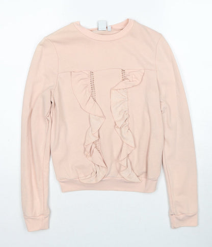 Lost Ink Womens Pink Cotton Pullover Sweatshirt Size 8 Pullover