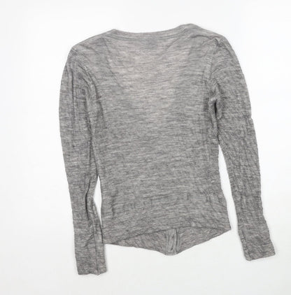 Formes Womens Grey V-Neck Cotton Cardigan Jumper Size S - Label size 1